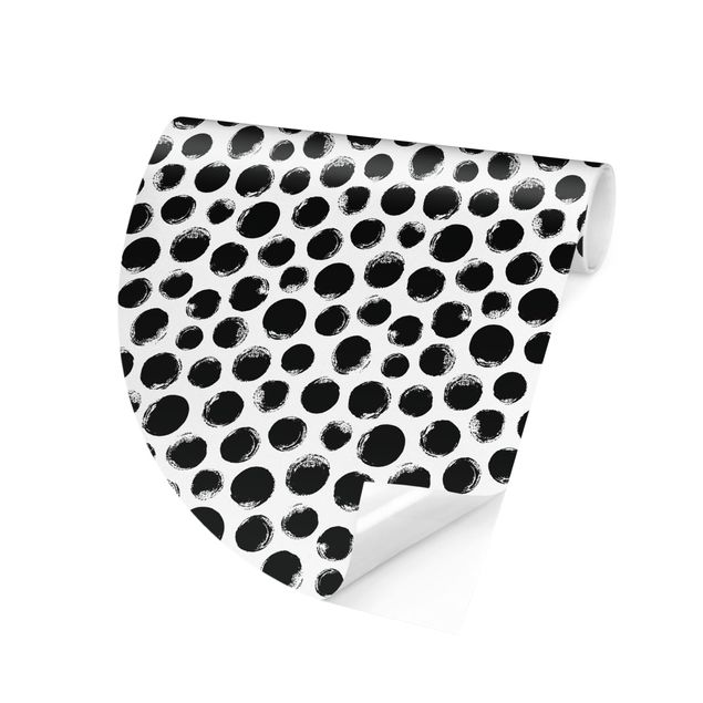 Black and white aesthetic wallpaper Black Ink Polkadots