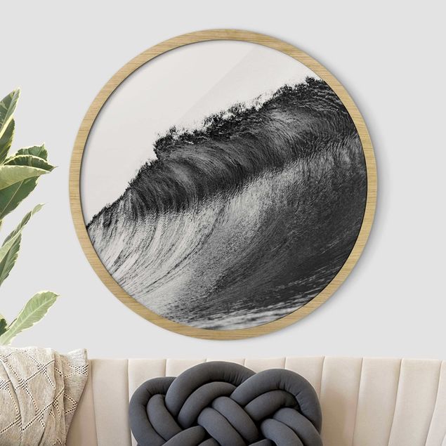 Framed beach pictures Black Breaking Waves