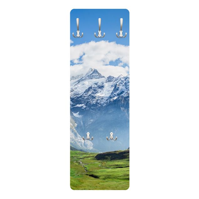 Wall mounted coat rack Swiss Alpine Panorama