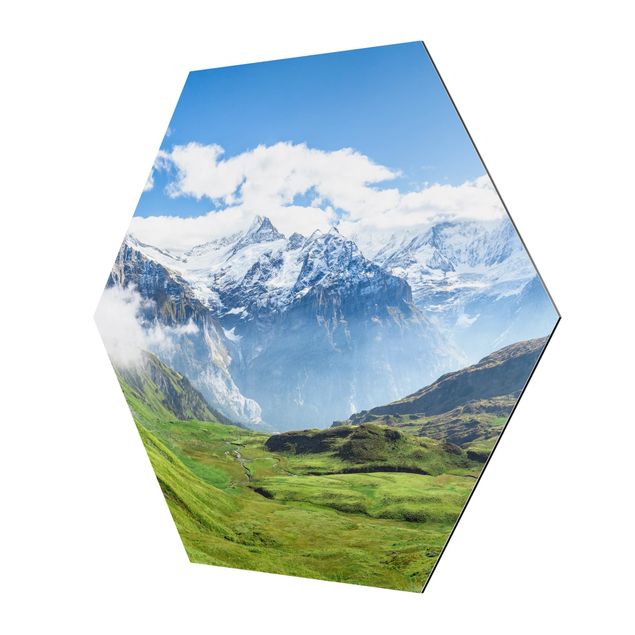 Nature art prints Swiss Alpine Panorama