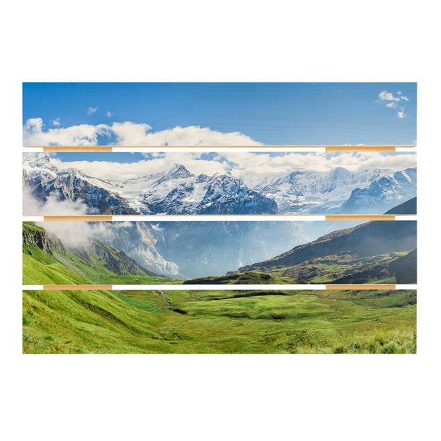 Prints on wood Swiss Alpine Panorama