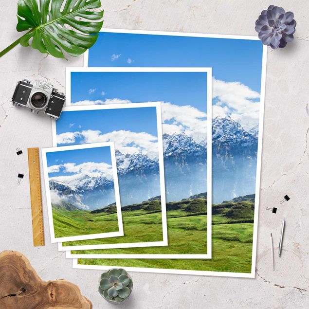 Prints green Swiss Alpine Panorama