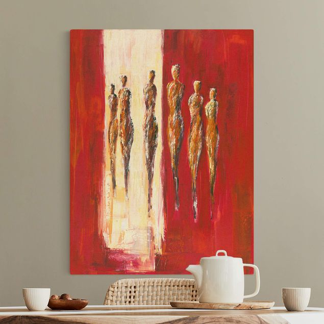 Canvas art Six Figures In Red