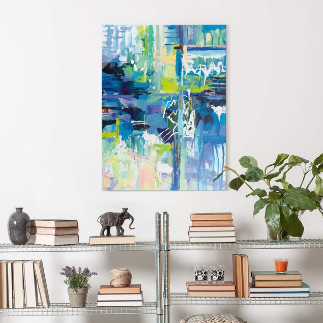 Modern art prints Sequence in blue and green
