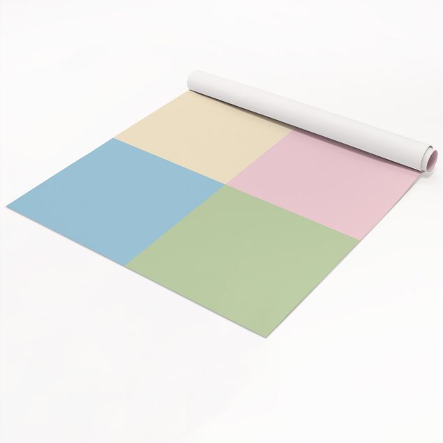 Adhesive films blue Set of 4 Squares Pastel colours - Cream Rose Pastel Blue Mint