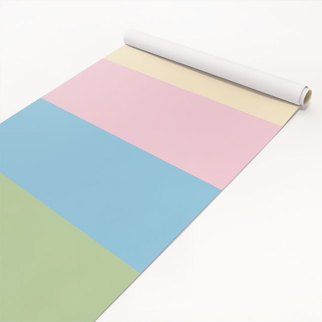 Adhesive films for furniture table Set of 4 Stripes Pastel colours - Cream Rose Pastel Blue Mint