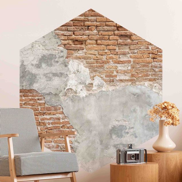Brick effect wallpaper Shabby Brick Wall