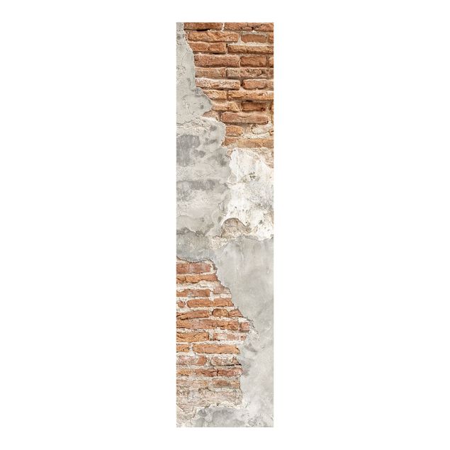 Patterned curtain panels Shabby Brick Wall