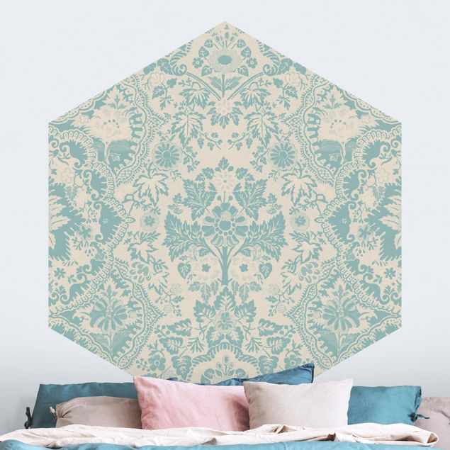 Wallpapers ornaments Shabby Baroque Wallpaper In Azure