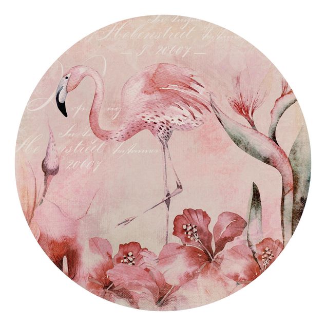Wallpapers flower Shabby Chic Collage - Flamingo