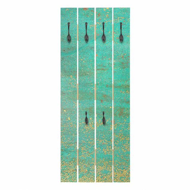 Wall coat rack Shabby Colour Pigments Yellow And Turquoise