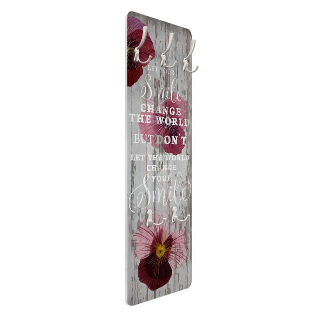 Wall coat rack Shabby Orchid - Smile
