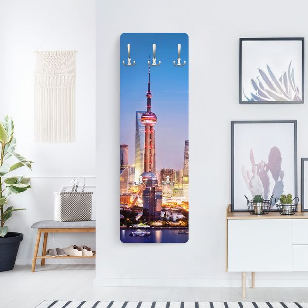 Wall coat rack Shanghai Skyline