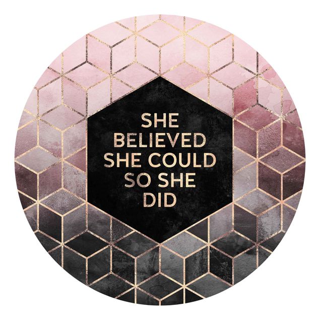 Wallpapers modern She Believed She Could Rosé Gold