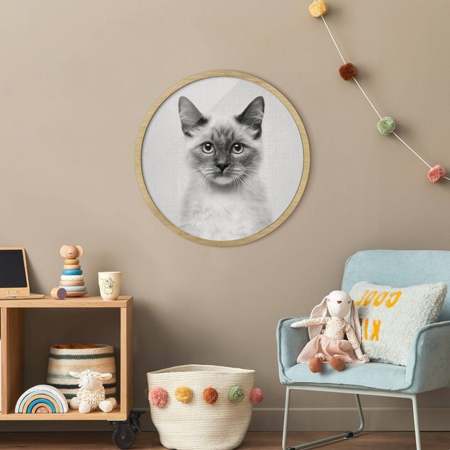 Cat wall art Siamese Cat Sibylle Black And White