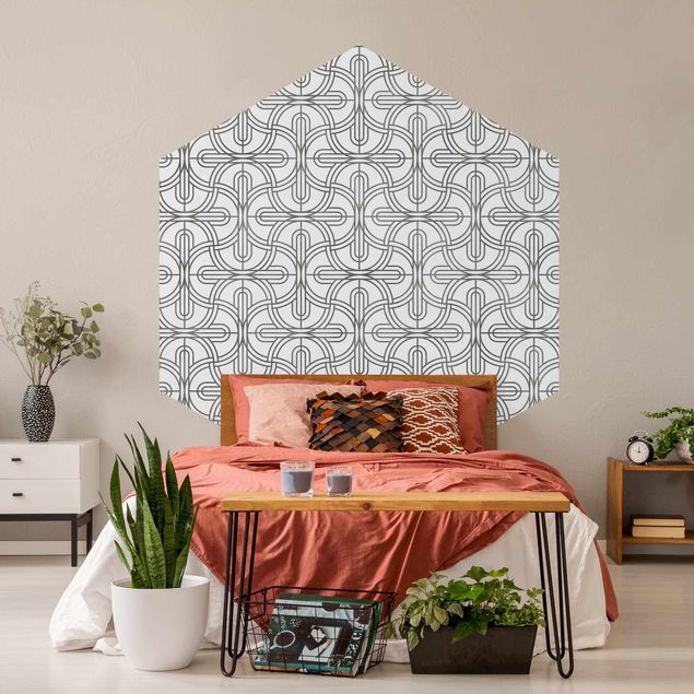 Black and white aesthetic wallpaper Silver Art Deco Pattern XXL