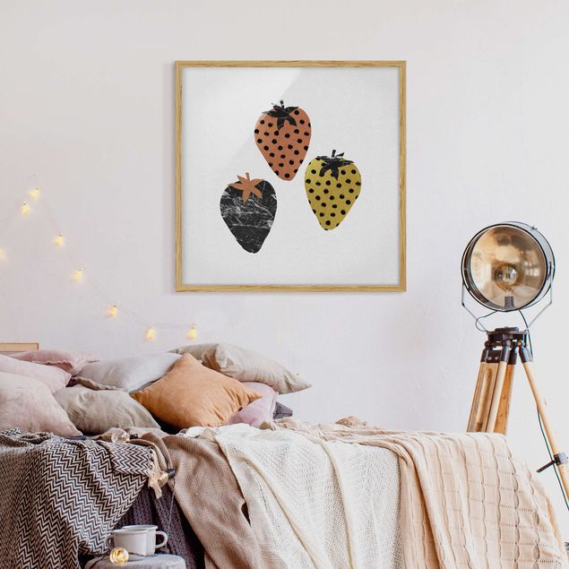 Modern art prints Scandinavian Strawberries