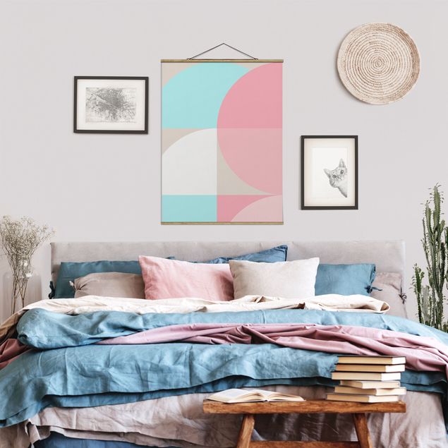 Abstract canvas wall art Scandinavian Shapes In Pastel ll