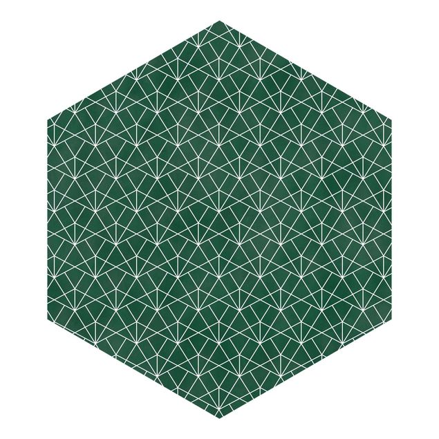 Gray wallpaper Emerald Art Deco Line Pattern