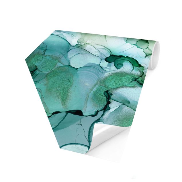 Peel and stick wallpaper Emerald-Coloured Storm II