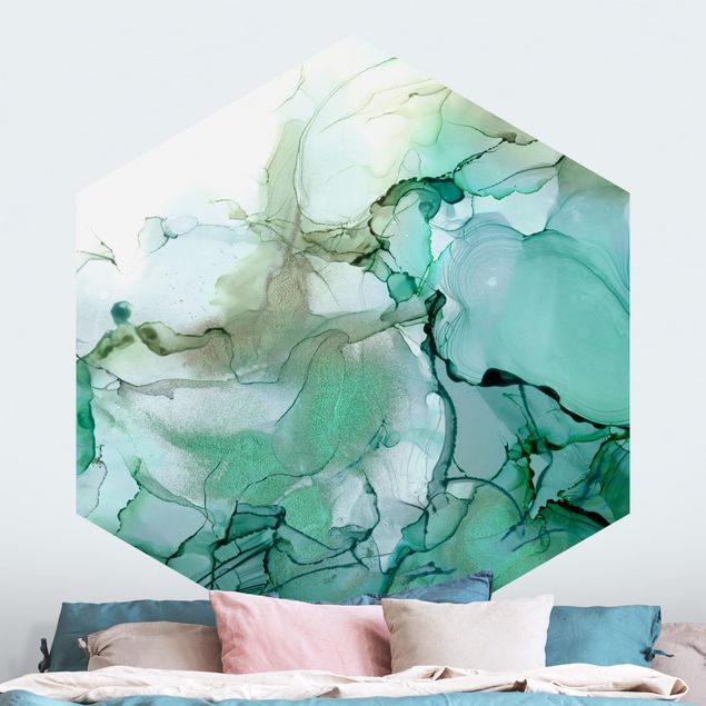 Contemporary wallpaper Emerald-Coloured Storm