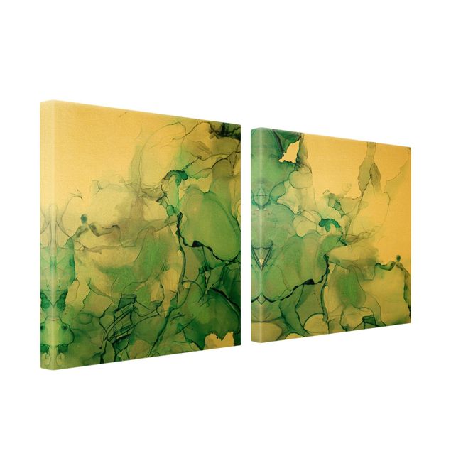 Canvas prints Emerald Green Storm Set