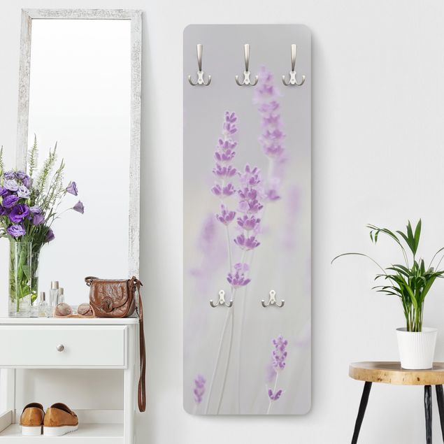 Wall mounted coat rack flower Summer In A Field Of Lavender