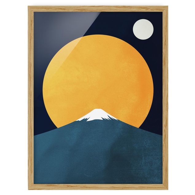 Art prints Sun, Moon And Mountain