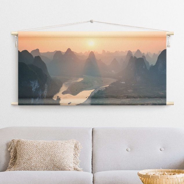 modern tapestry Sunrise In Mountainous Landscape