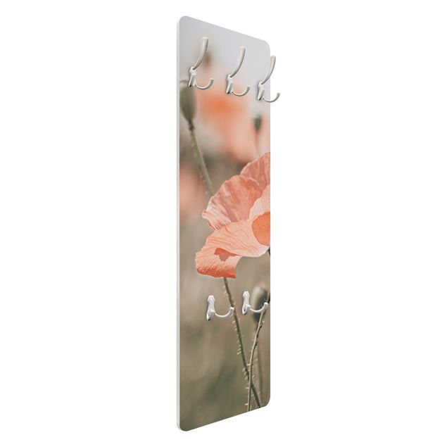 Wall mounted coat rack Sun-Kissed Poppy Fields
