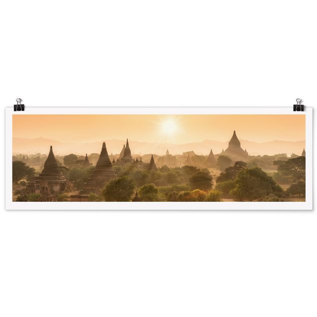 Modern art prints Sun Setting Over Bagan