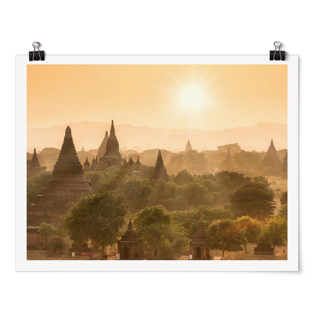 Modern art prints Sun Setting Over Bagan