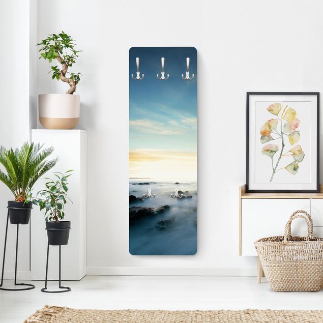 Wall mounted coat rack blue Sunset Over The Ocean