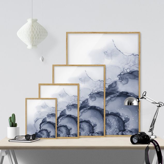 Navy wall art Play Of Colours Blue Ink