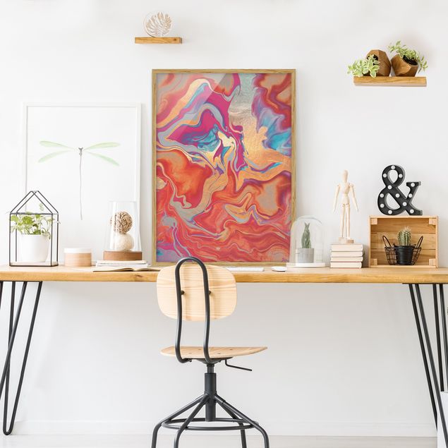 Contemporary art prints Play Of Colours Golden Fire