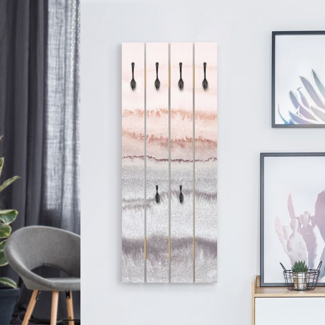 Wooden wall mounted coat rack Play Of Colours Sound Of The Ocean In Fog