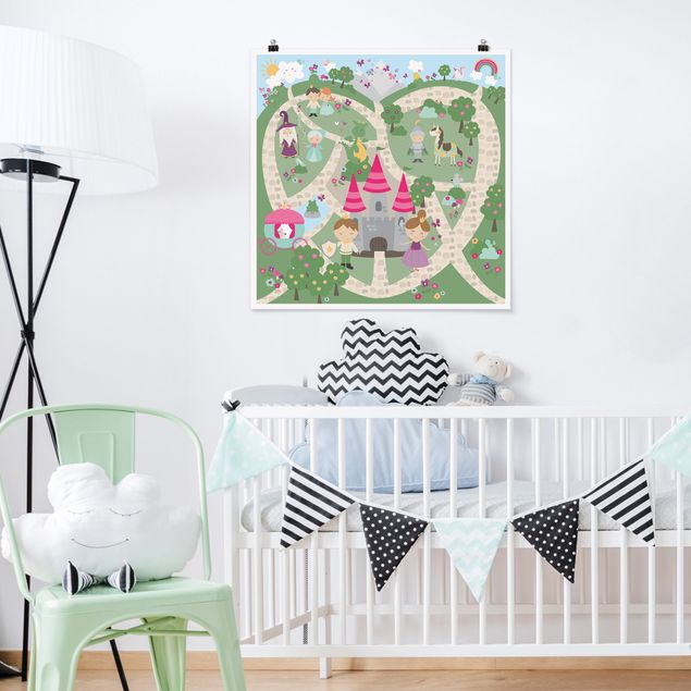 Child wall art Playoom Mat Wonderland - The Path To The Castle