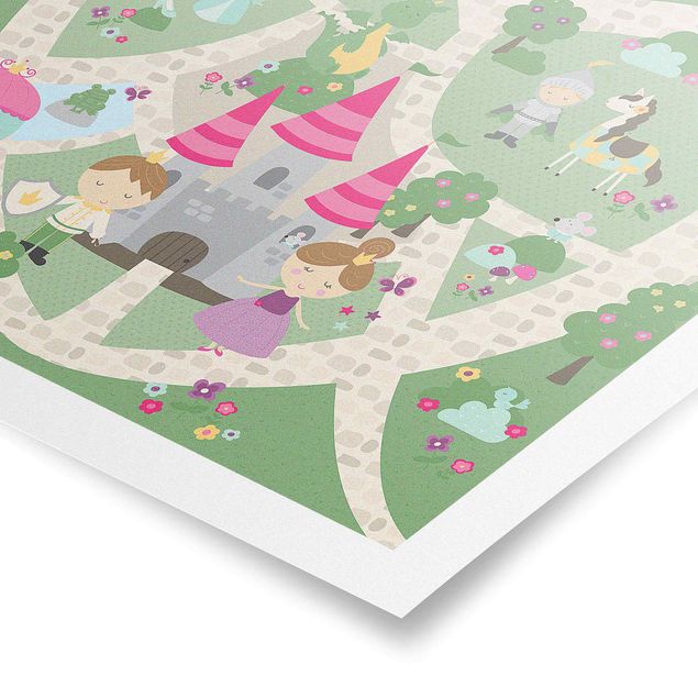 Prints multicoloured Playoom Mat Wonderland - The Path To The Castle