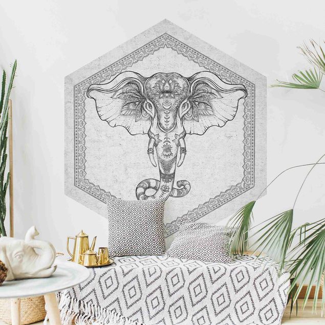 Wallpapers modern Spiritual Elephant In Concrete Look