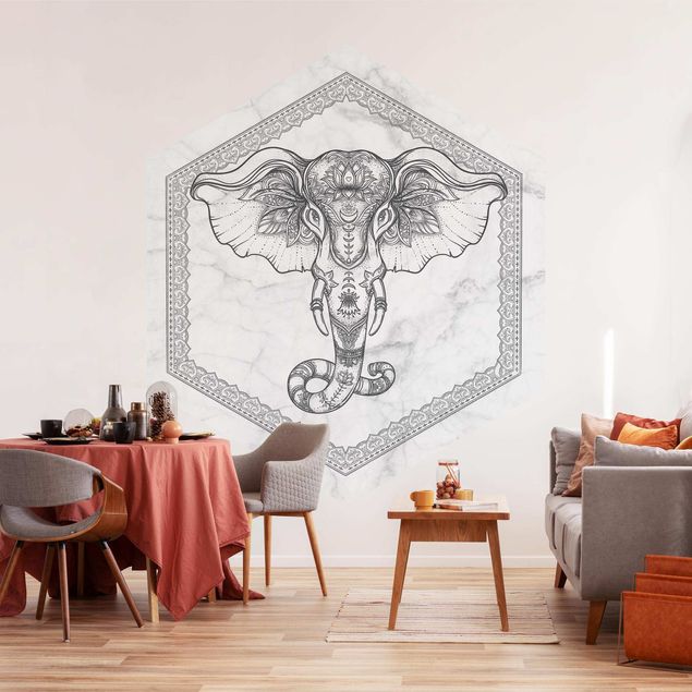 Wallpapers marble Spiritual Elephant In Marble Look