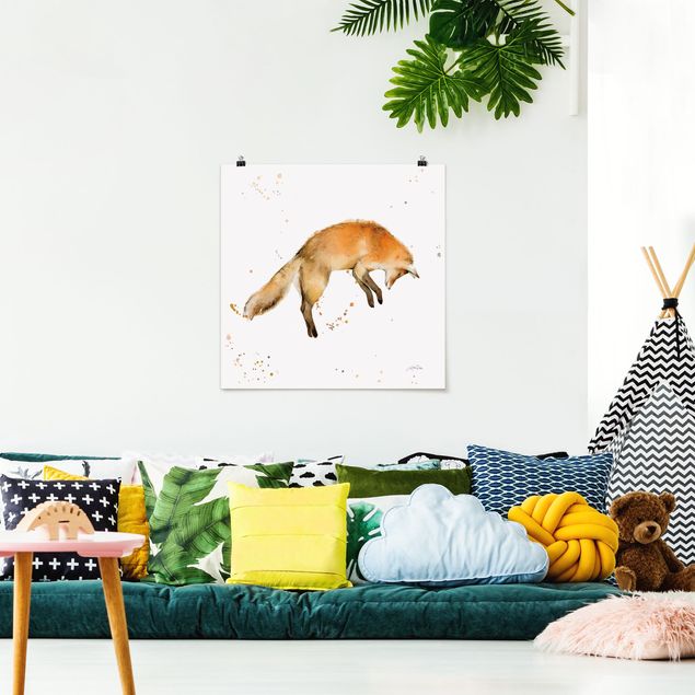 Contemporary art prints Leaping Fox