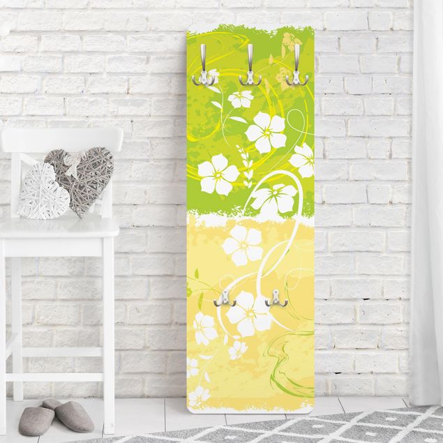 Wall mounted coat rack flower Springtime