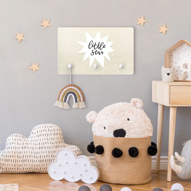 Wall mounted coat rack sayings & quotes Text Little Star With Star White