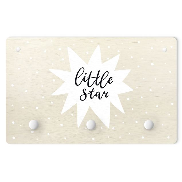 Wall coat hanger Text Little Star With Star White