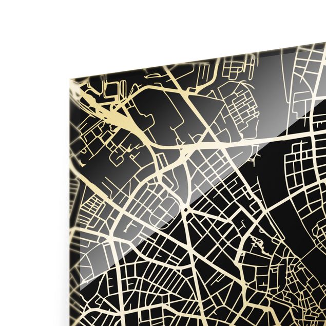 Prints Basel City Map - Classic Black