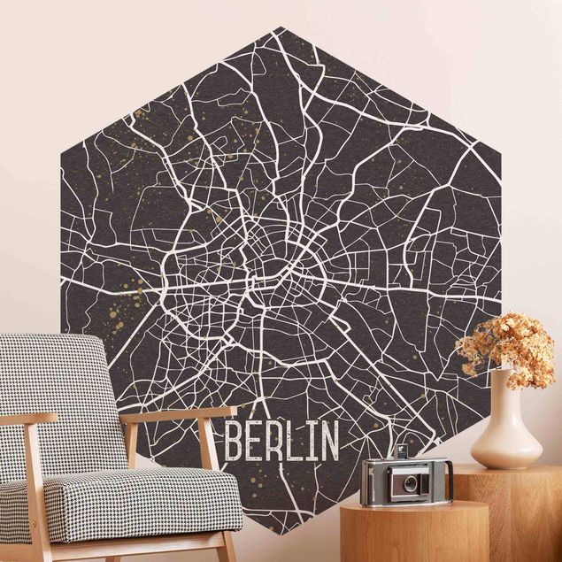 Berlin wallpaper City Map Berlin - Retro