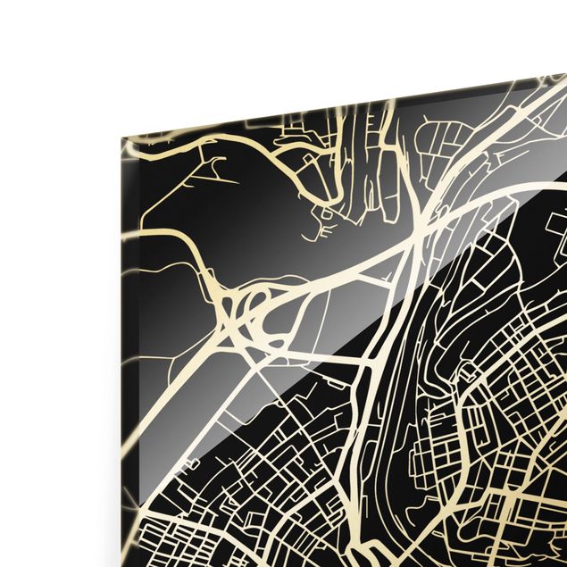 Prints Bern City Map - Classic Black