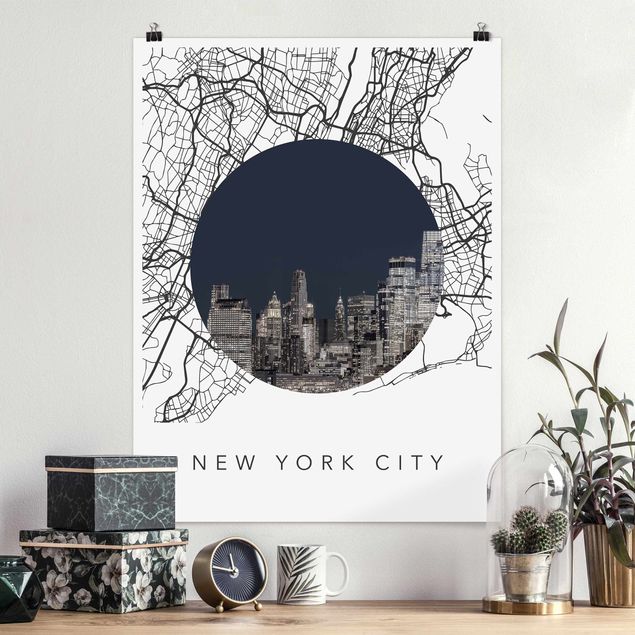 Kitchen Map Collage New York City