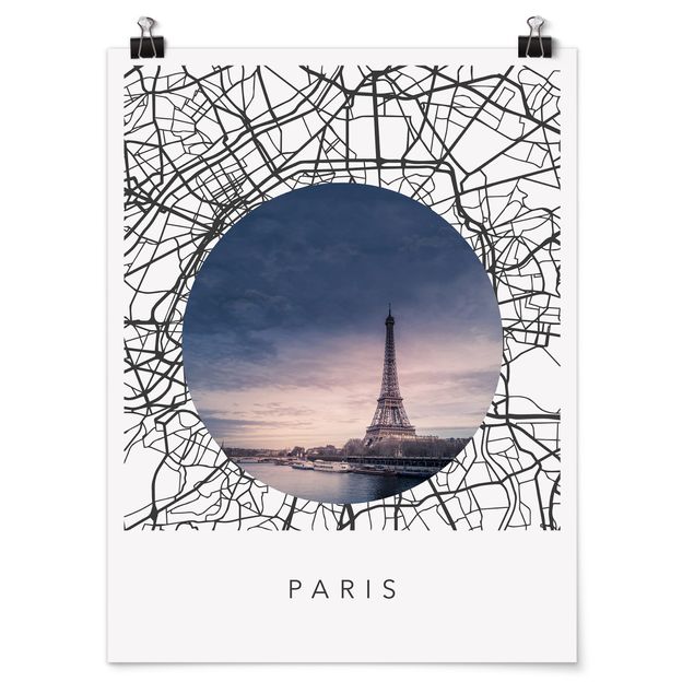 Printable world map Map Collage Paris