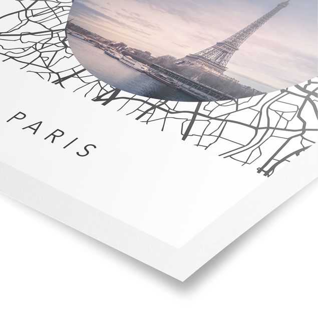 Prints quotes Map Collage Paris